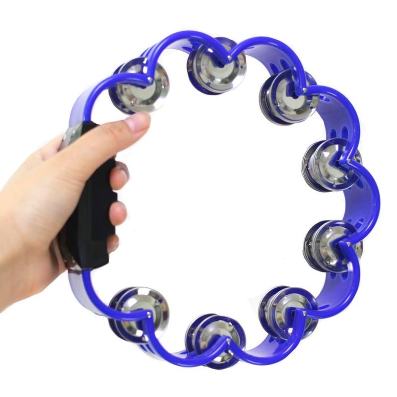 RMX - PANDERO PLASTICO EN FORMA DE FLOR AZUL RMX