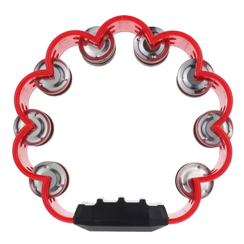 RMX - PANDERO PLASTICO EN FORMA DE FLOR ROJO RMX