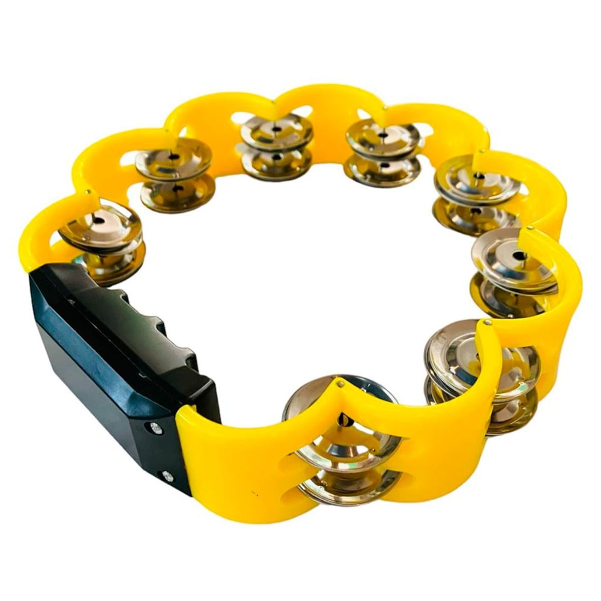 RMX - PANDERO PLASTICO EN FORMA DE FLOR AMARILLO RMX