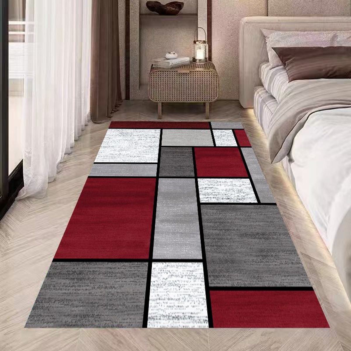 GENERICO - ALFOMBRAS LISAS PARA PASILLOS SIN PELOS CON DISEÑOS TRIDIMENSIONALES