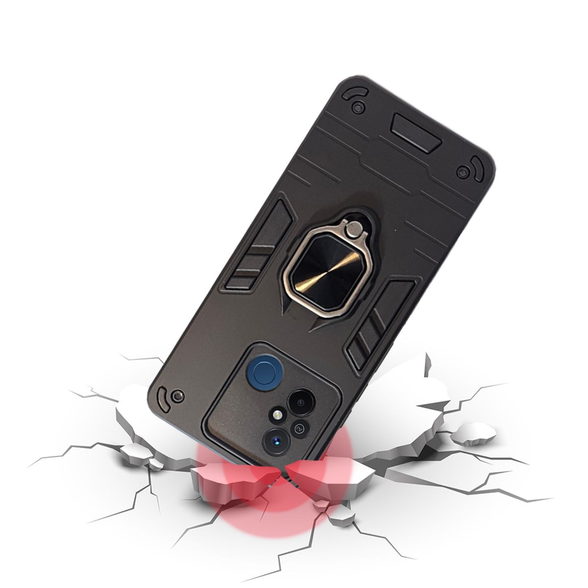 GENERICO - CARCASA ANILLO ANTIGOLPE PARA CELULAR XIAOMI REDMI 12C NEGRO