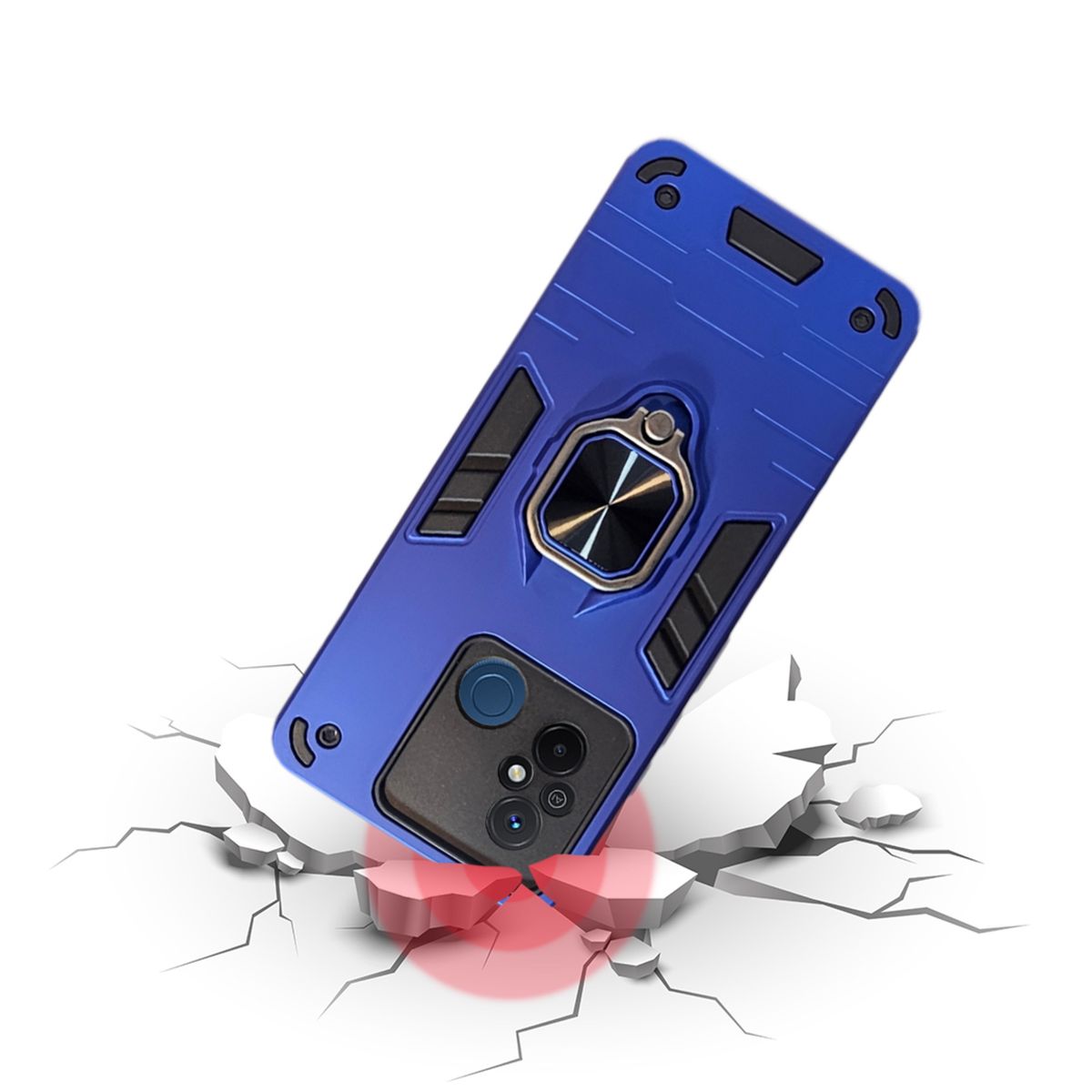 GENERICO - CARCASA ANILLO ANTIGOLPE PARA CELULAR XIAOMI REDMI 12C AZUL