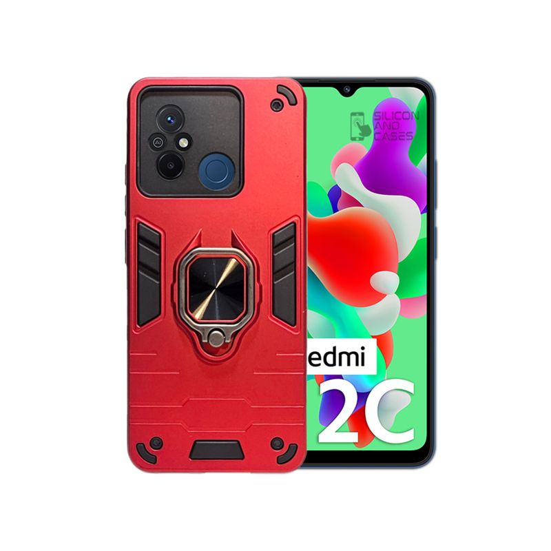 GENERICO - CARCASA ANILLO ANTIGOLPE PARA CELULAR XIAOMI REDMI 12C ROJO