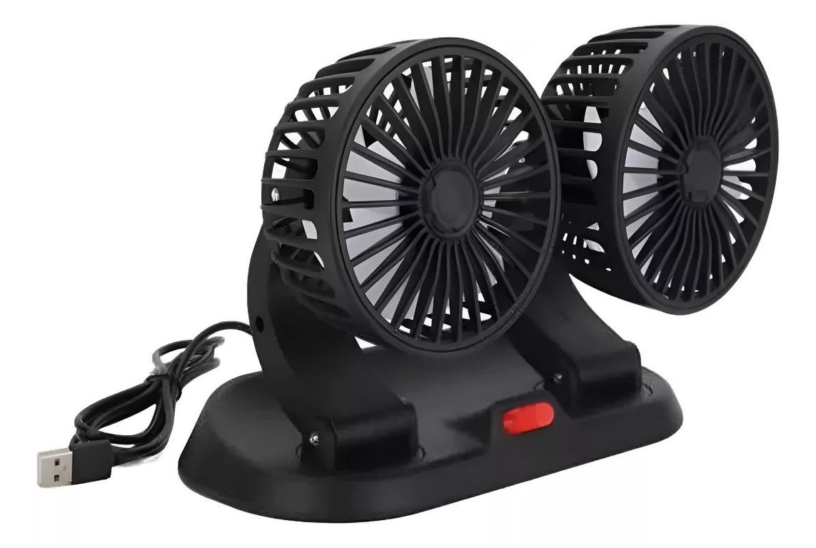 MUNDO MAGIA Ventilador Escritorio Usb Doble Cabezal Giratorio 360 Grados