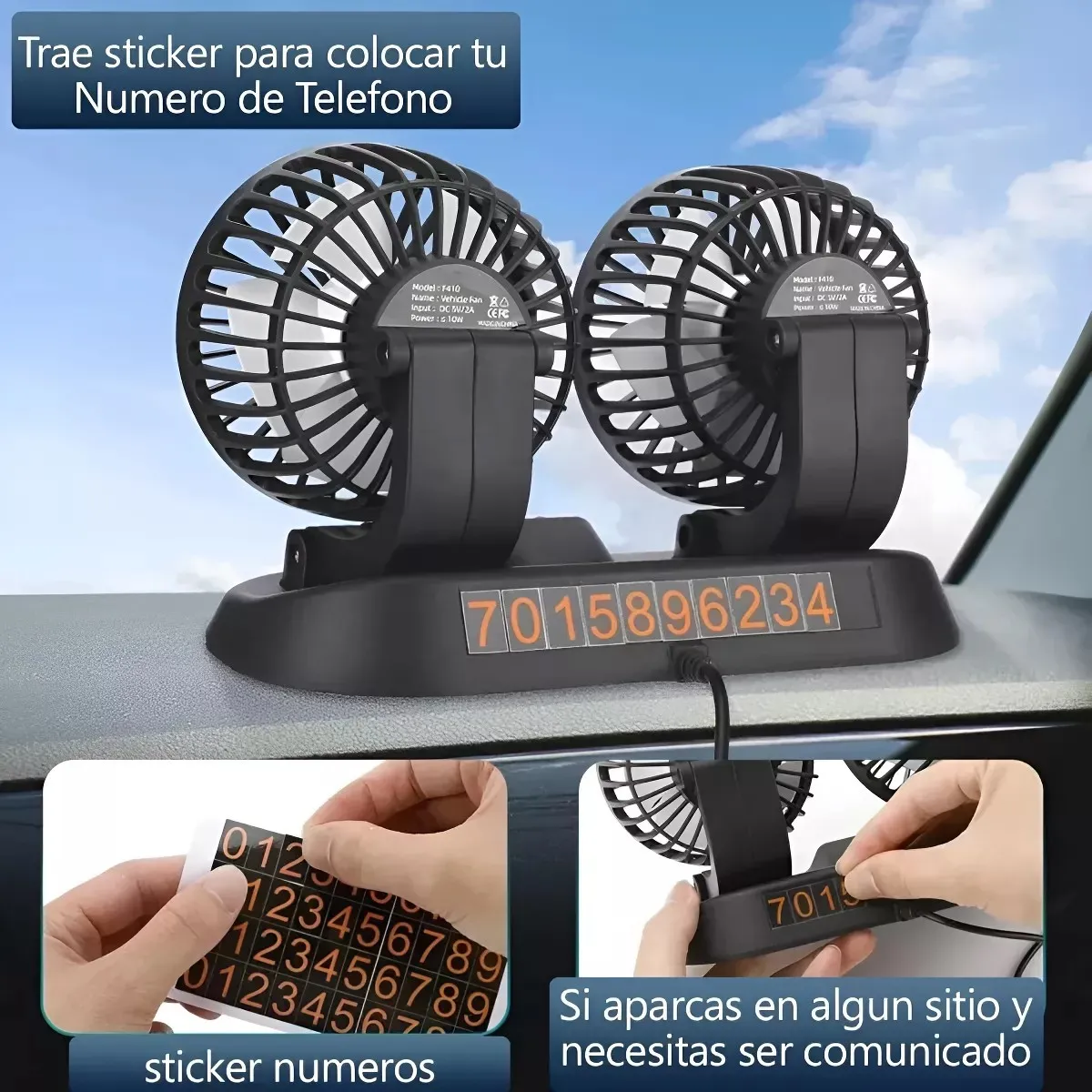 MUNDO MAGIA - Ventilador Escritorio Usb Doble Cabezal Giratorio 360 Grados