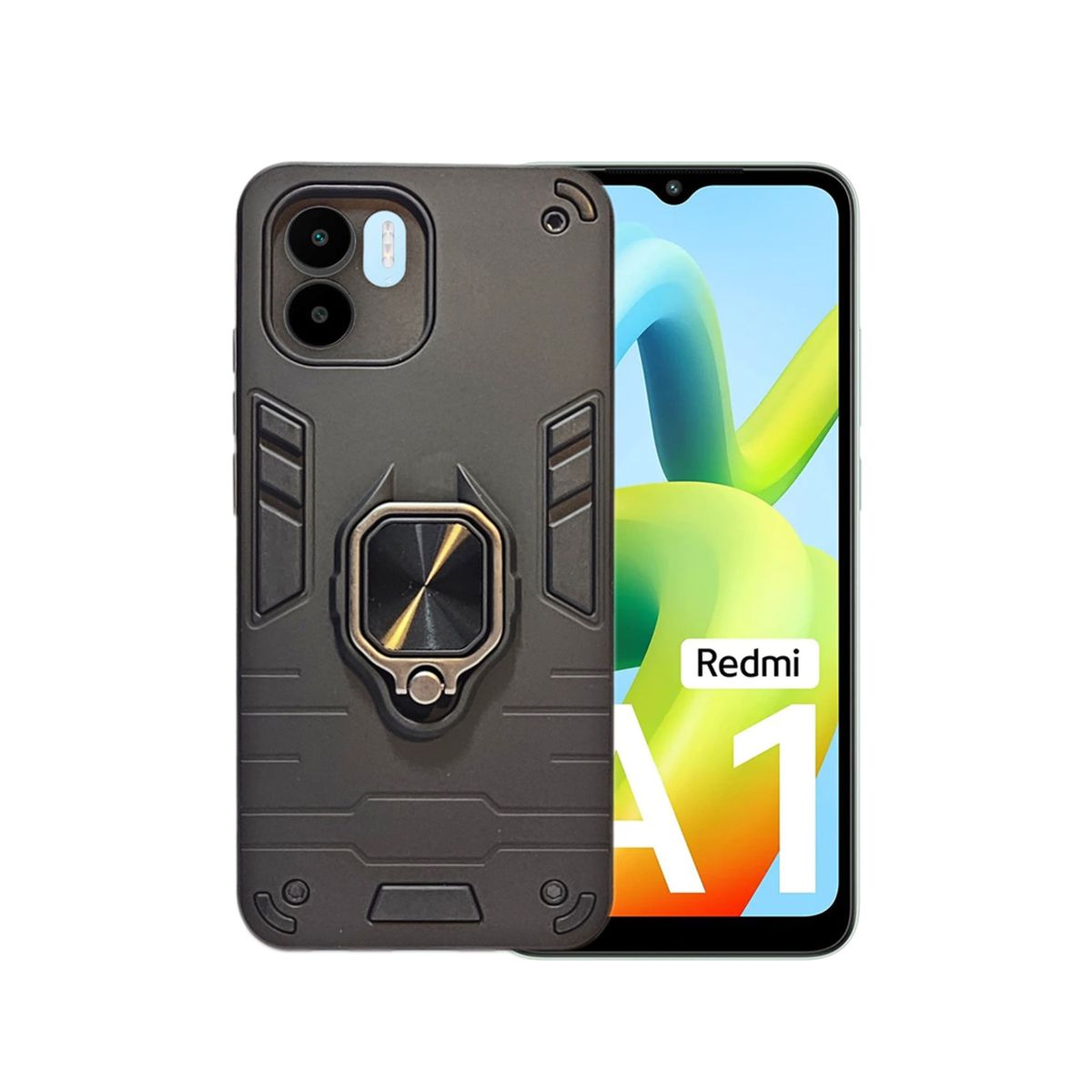 GENERICO - CARCASA ANILLO ANTIGOLPE PARA CELULAR XIAOMI REDMI A1 Y A2 NEGRO