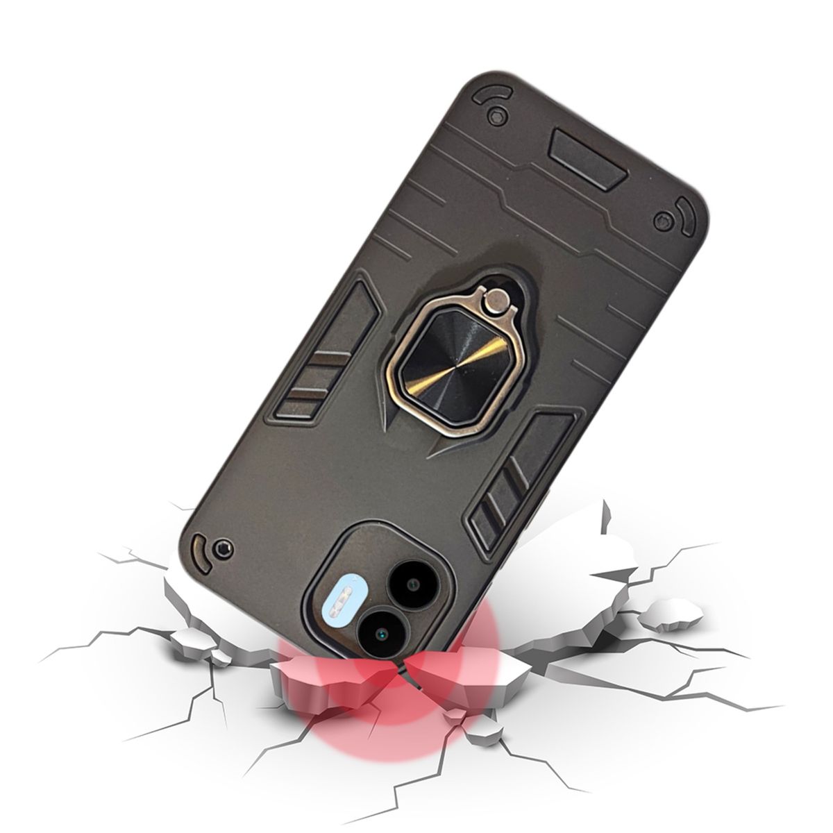 GENERICO - CARCASA ANILLO ANTIGOLPE PARA CELULAR XIAOMI REDMI A1 Y A2 NEGRO