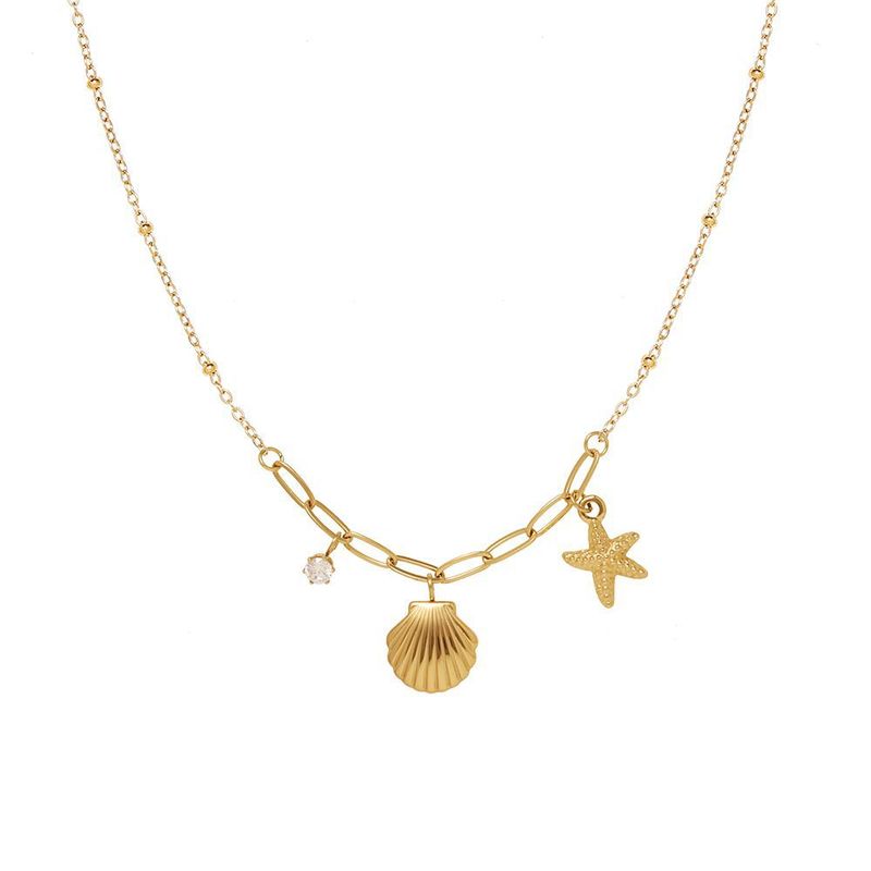 TIOZONEY - Bañado en oro Collar de moda para mujeres