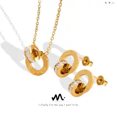 TIOZONEY - Conjunto de collar y pendientes para mujer