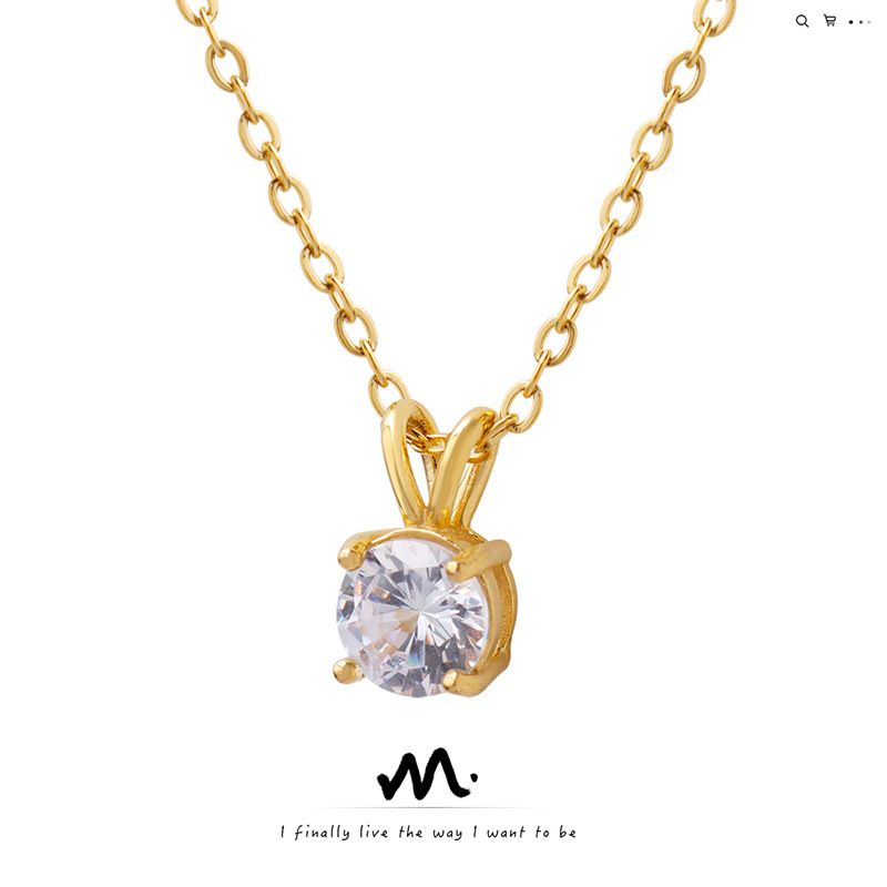 TIOZONEY - Collar con colgante de diamante solitario cultivado