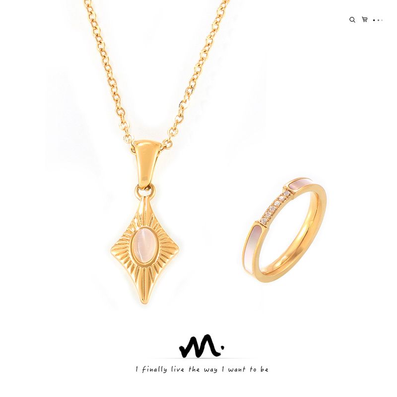 TIOZONEY - 2pcs Collar & Anillo Joyería Set
