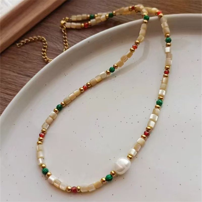 TIOZONEY - Collar de cuentas de colores para mujer
