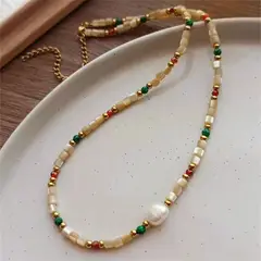 TIOZONEY - Collar de cuentas de colores para mujer