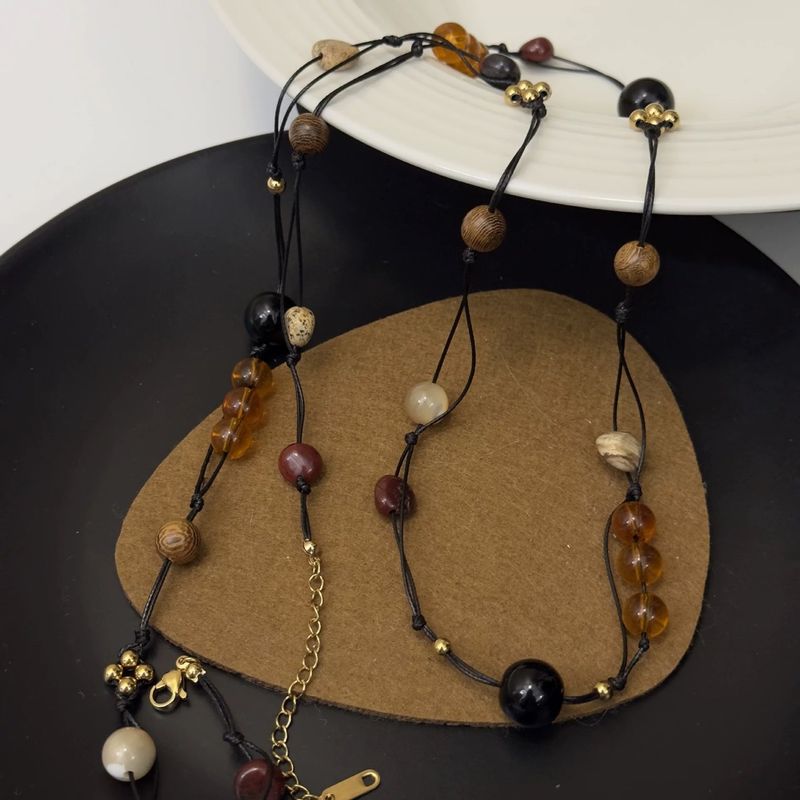 TIOZONEY - Collar de cuentas de cristal