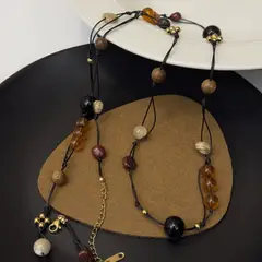 TIOZONEY - Collar de cuentas de cristal