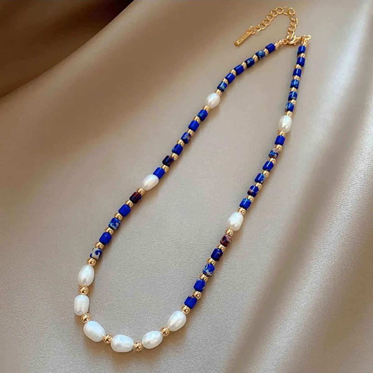 TIOZONEY - Conjunto de collar de perlas de piedra natural