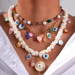 TIOZONEY - Conjunto de collar de perlas de piedra natural