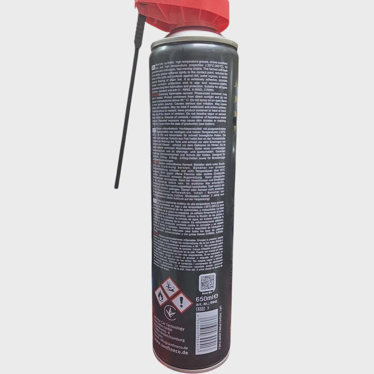 GENERICO - Lubricante Grasa Sintetica Cadena De Moto Senfineco 650ml
