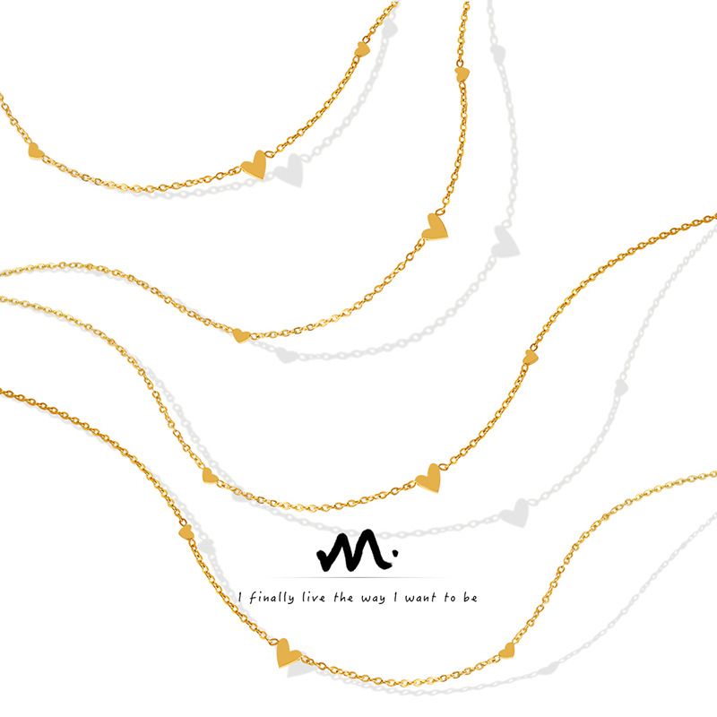TIOZONEY - Collar Oro Corazón Acero Inoxidable