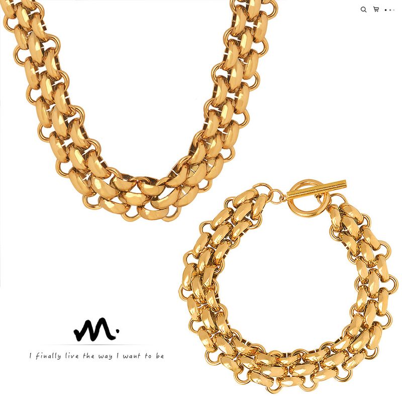 TIOZONEY - Collar de palanca de oro grueso para mujer