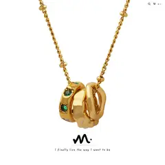 TIOZONEY - Collar de acero inoxidable chapado en oro