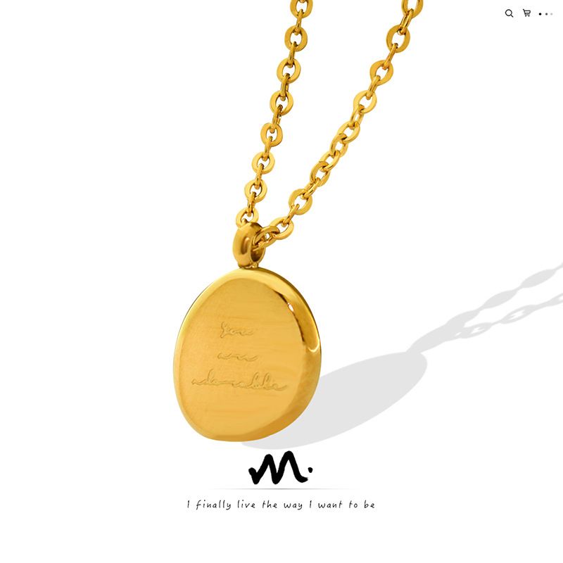 TIOZONEY - Collar de mujer con colgante ovalado