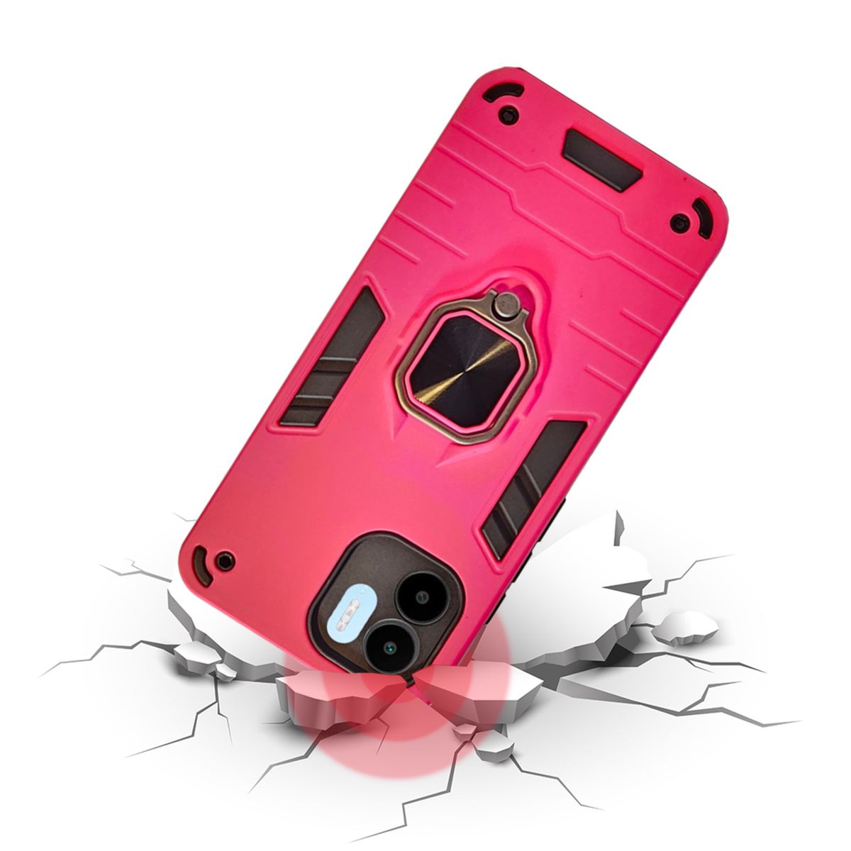GENERICO - CARCASA ANILLO ANTIGOLPE PARA CELULAR XIAOMI REDMI A1 Y A2 FUCSIA