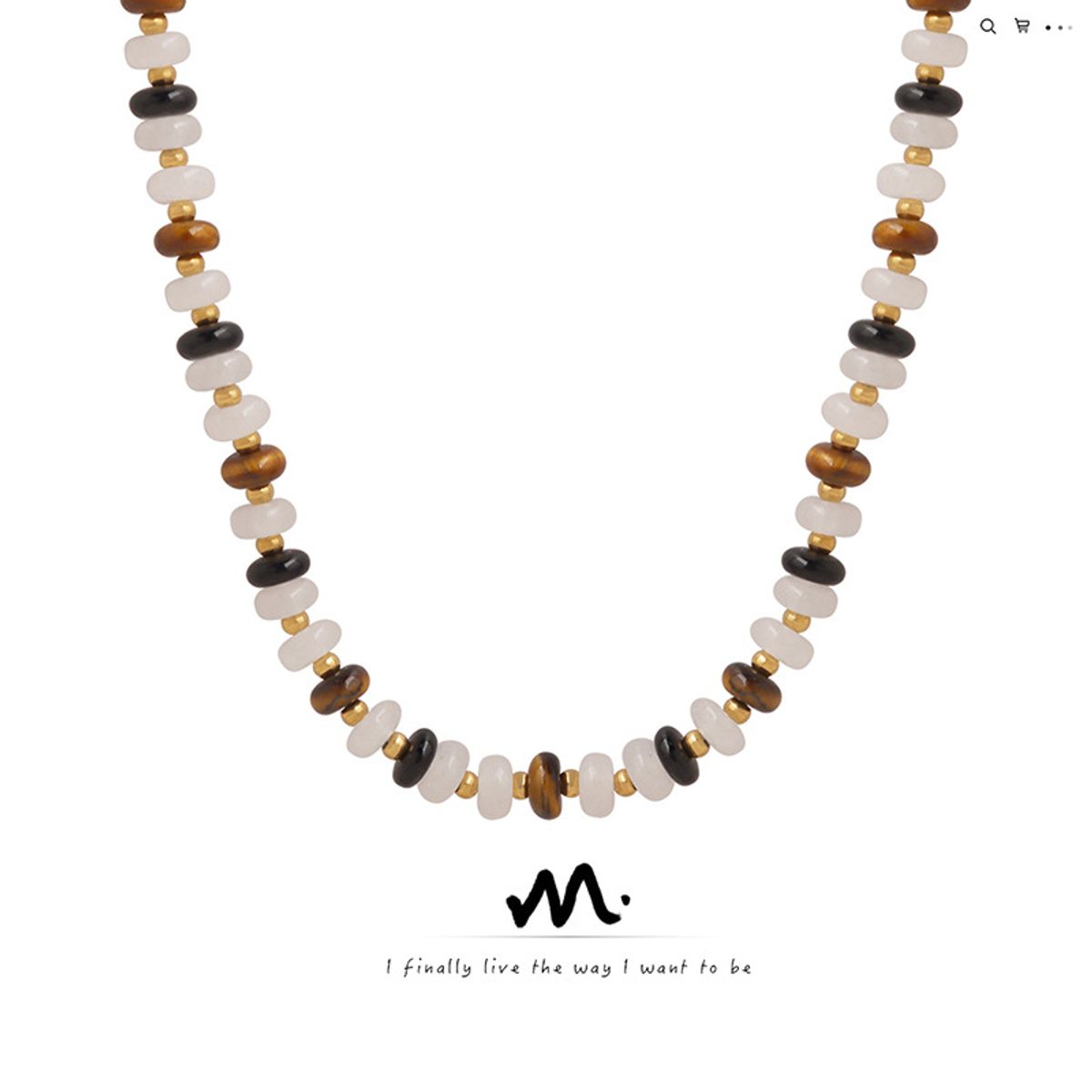 TIOZONEY - Gargantilla bohemia con piedras preciosas