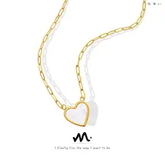 TIOZONEY - Collar con colgante de corazón chapado