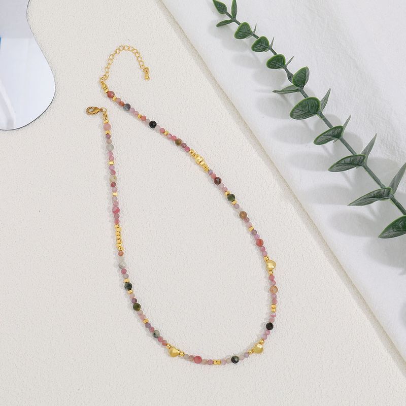 TIOZONEY - Collar de cuentas de piedras naturales de colores