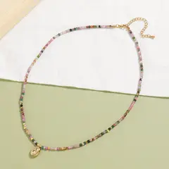 TIOZONEY - Collar de cuentas de piedras naturales de colores