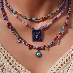 TIOZONEY - Conjunto de collar de perlas de piedra natural