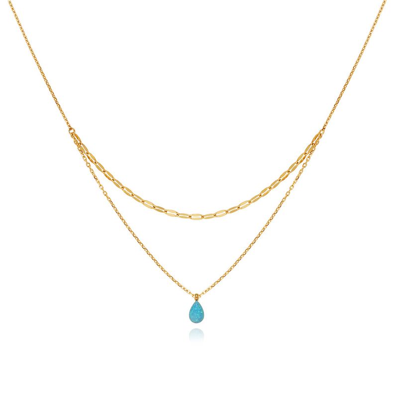 TIOZONEY - Bañado en oro Collar de moda para mujeres