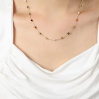 Collar de cuentas doradas para mujer 40cm