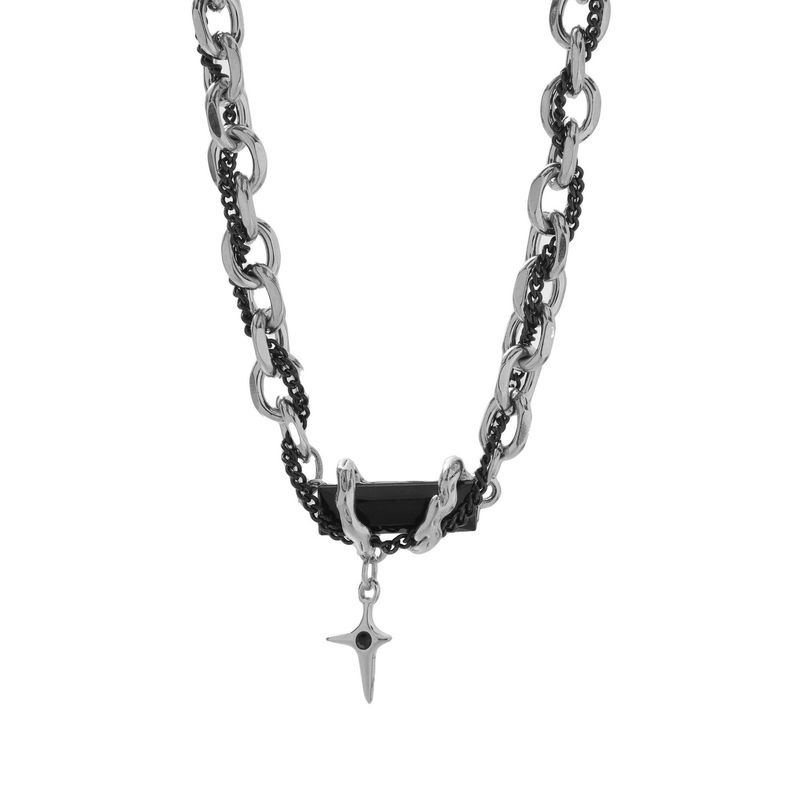 TIOZONEY - Collar de acero inoxidable 50cm