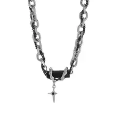 TIOZONEY - Collar de acero inoxidable 50cm