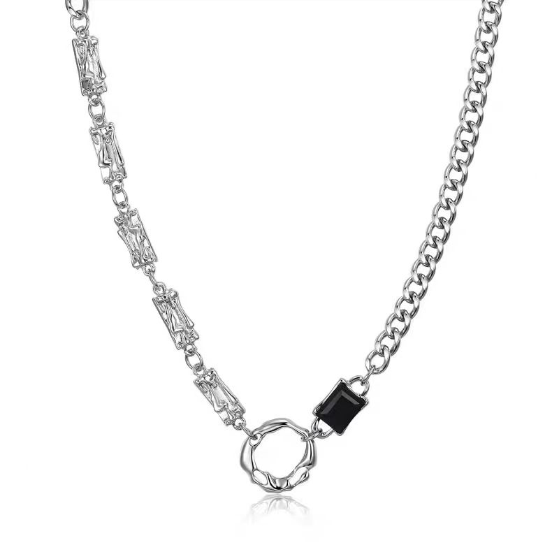 TIOZONEY - Collar de acero inoxidable 50cm