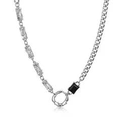 TIOZONEY - Collar de acero inoxidable 50cm