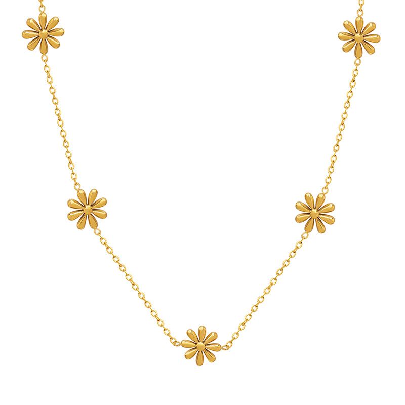TIOZONEY - Collar de margarita chapado en oro