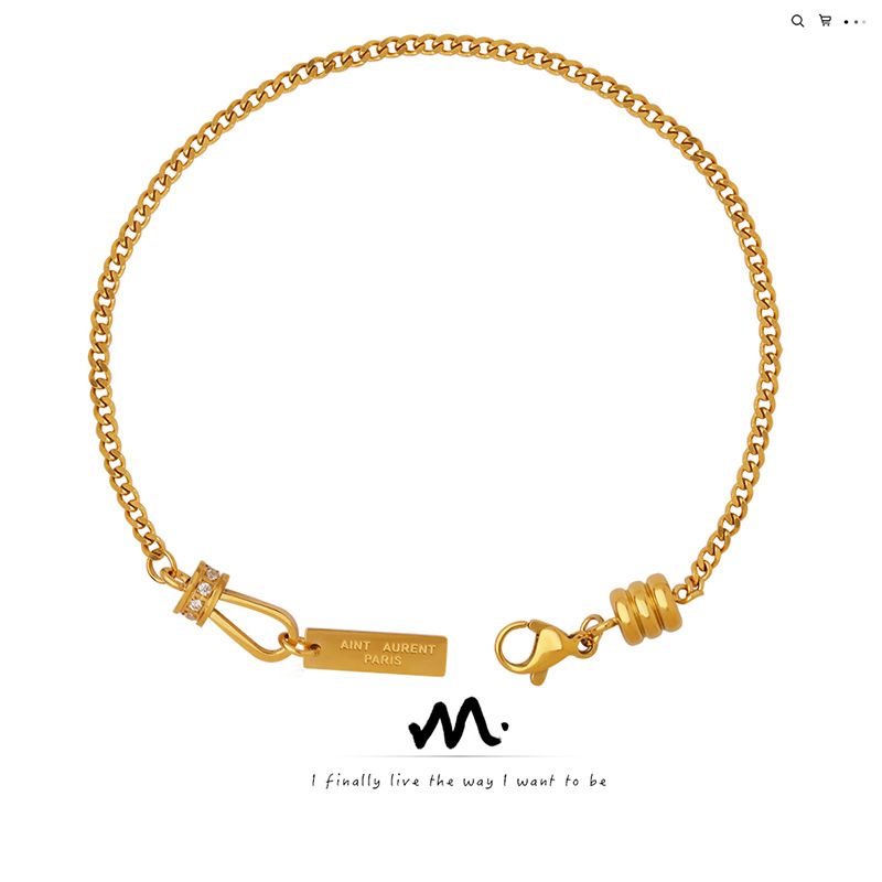 TIOZONEY - Pulsera Charm Titanio Mujer