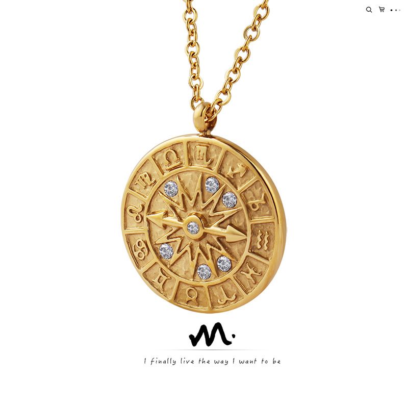 TIOZONEY - Collar con dije chapado en oro