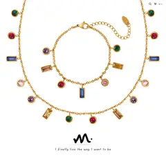TIOZONEY - Conjunto de collar y pulsera para mujer