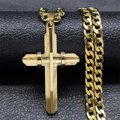 TIOZONEY - Collar de cruz cristiana inspiradora para