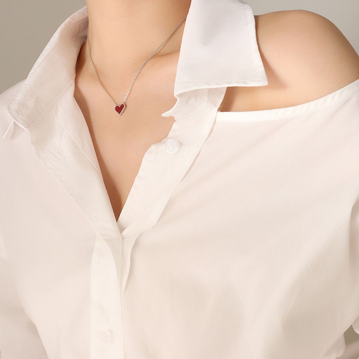 TIOZONEY - Collar Corazón Mujer 40cm