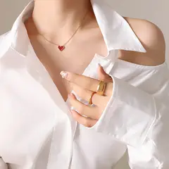 TIOZONEY - Collar Corazón Mujer 40cm