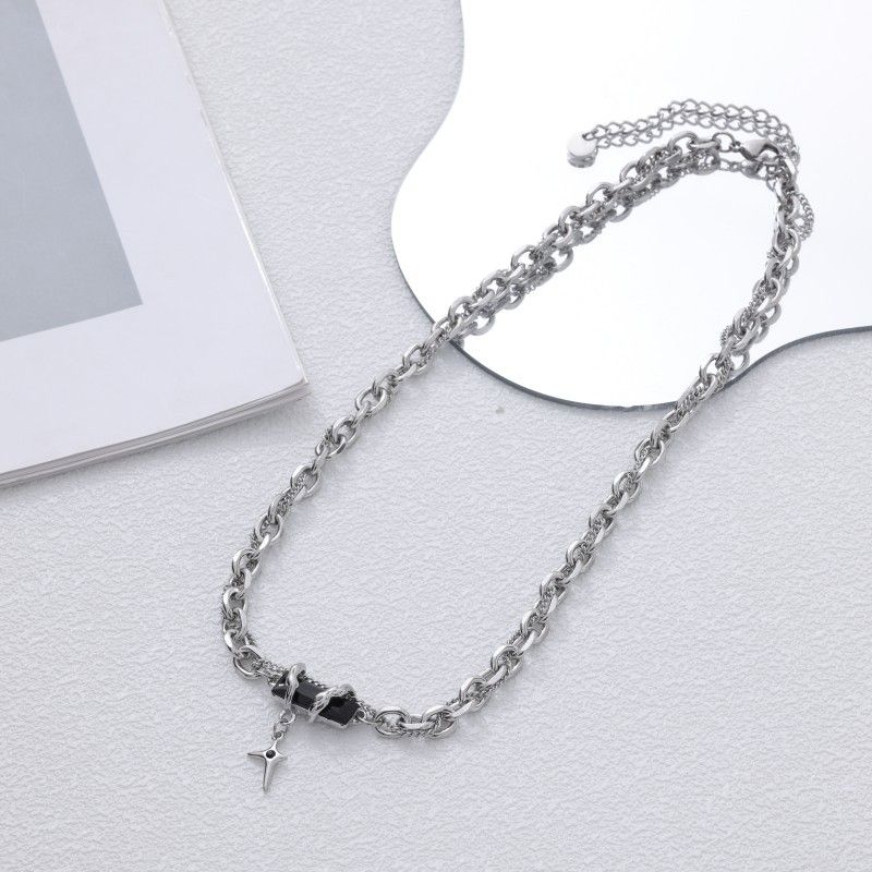 TIOZONEY - Collar de acero inoxidable 50cm