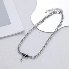 TIOZONEY - Collar de acero inoxidable 50cm