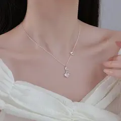 TIOZONEY - Collar con dije de mariposa de plata esterlina para mujer