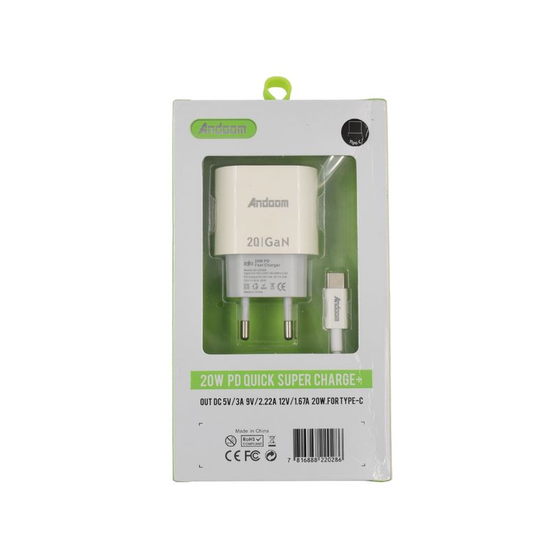GENERICO - Cargador Telefónico 20w Carga Rápida Compatible Con iPhone