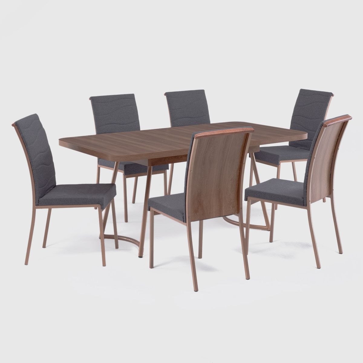 ROCA - Comedor Roma 6 personas canela-grafito